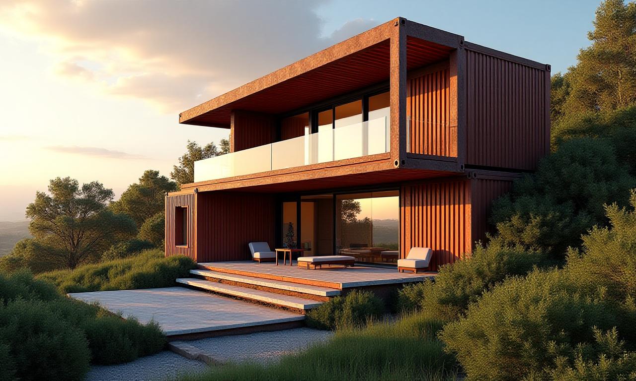 Appartamento moderno costruito con container marittimi